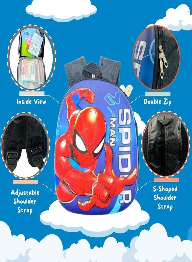 شيري بوكس حقيبة ظهر للأطفال من CherryBox برسومات كرتونية - حقيبة مناسبة لمرحلة ما قبل المدرسة، والمدرسة، ومنطقة اللعب، ورياض الأطفال - حقيبة نزهة صغيرة للأطفال الصغار - حقائب صغيرة خفيفة الوزن للأطفال (أزرق وأحمر برسومات كرتونية) - Image 2